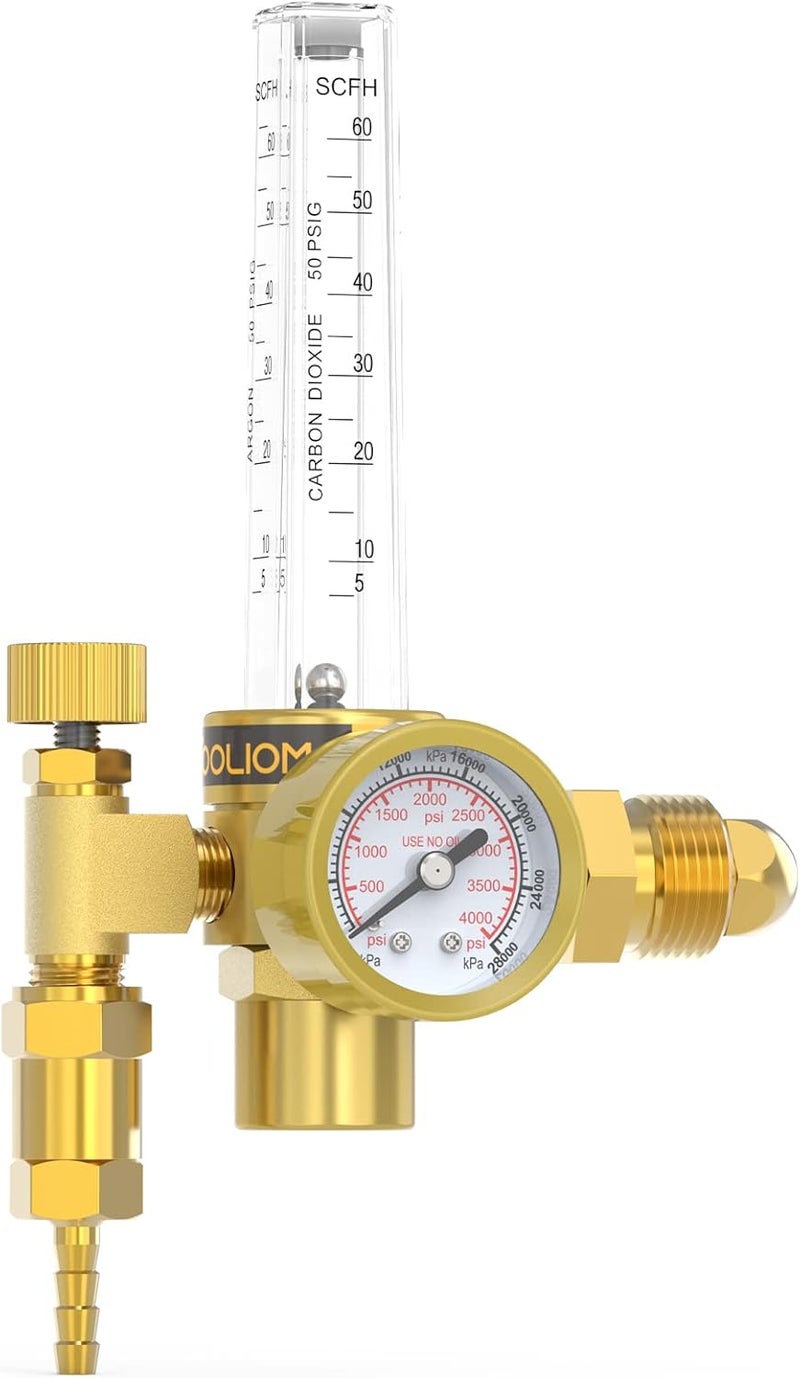 TOOLIOM CO2 Argon Flow Meter Gas Regulator Gauge for MIG TIG Welding - Image 1